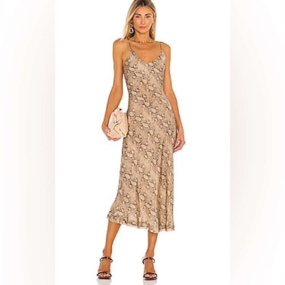 Rhiannon Bias Midi Slip Dress in Python